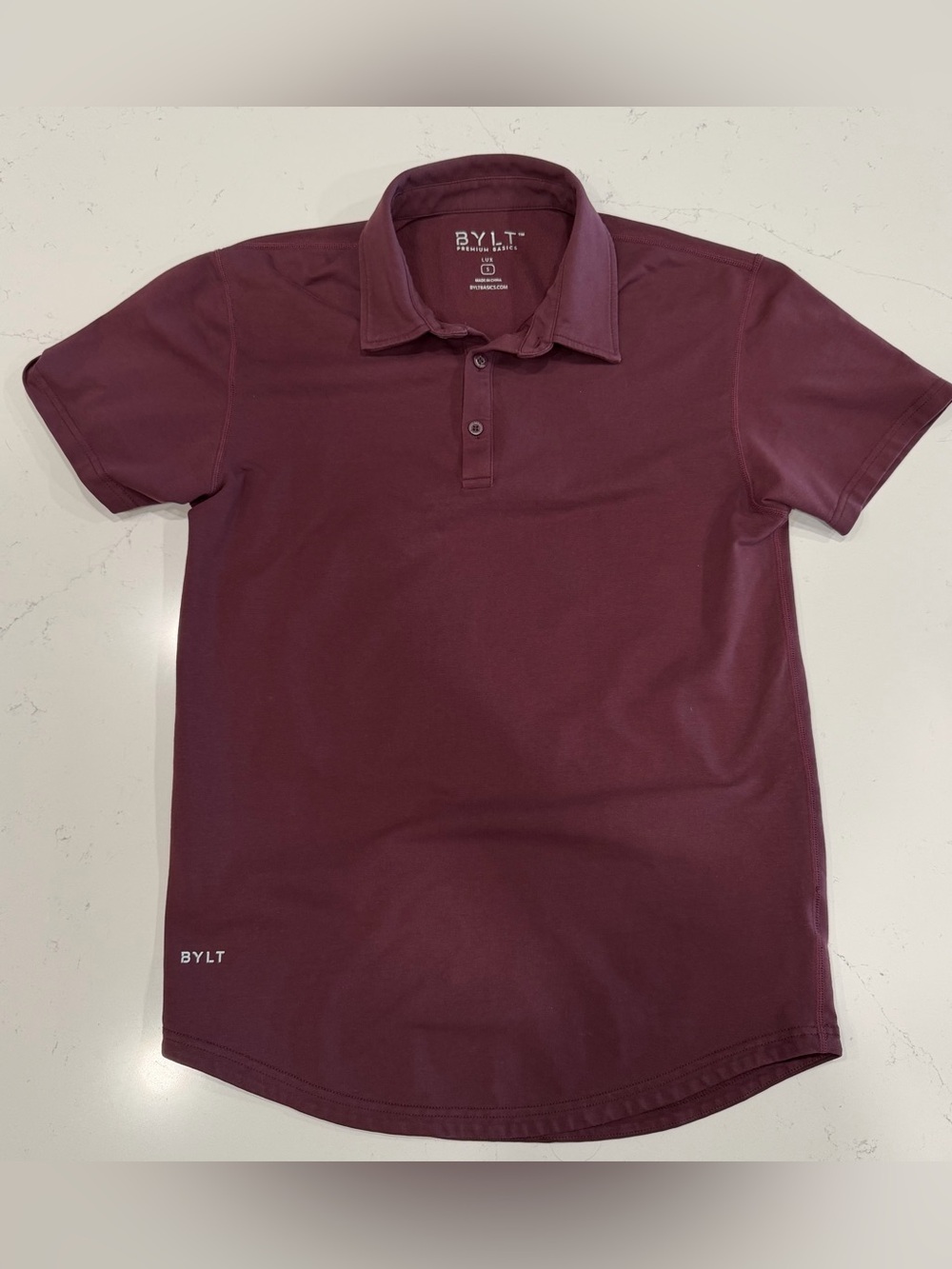 Bylt Basics Men’s Maroon Drop-Cut LUX Polo Small